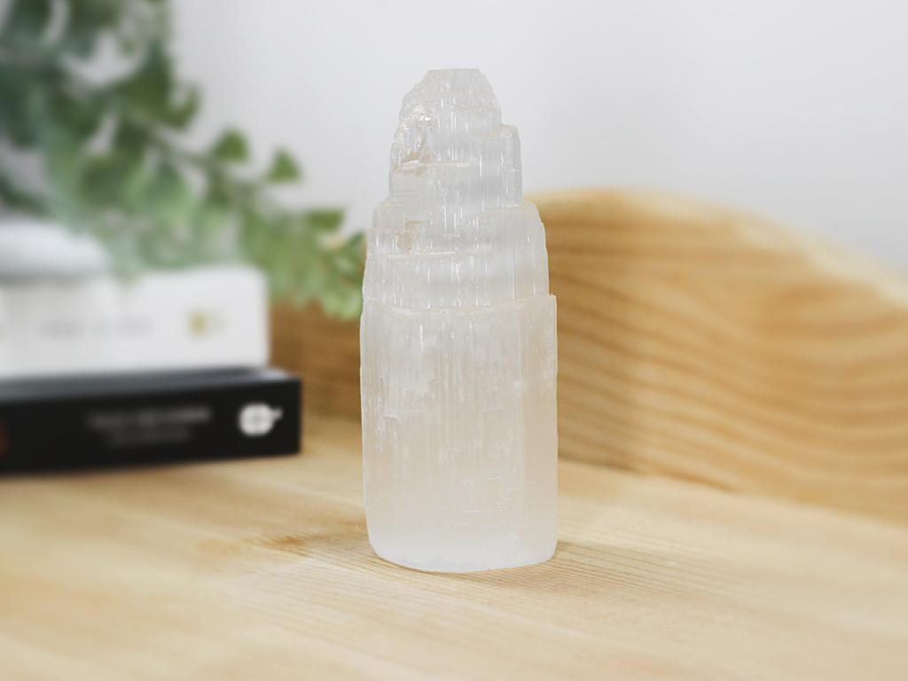 Small Selenite Tower At Surrender To Happiness