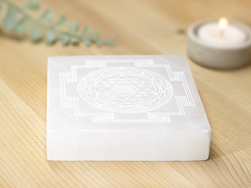 Shri Yantra Satin Spar At Surrender To Happiness