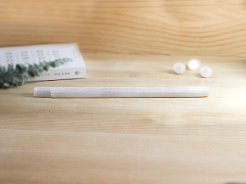 Satin Spar Selenite Stick At Surrender To Happiness