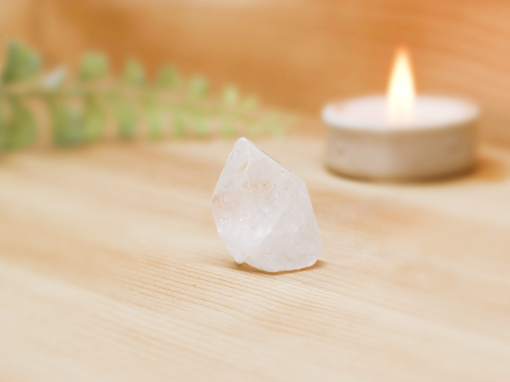 Clear Quartz Point At Surrender To Happiness