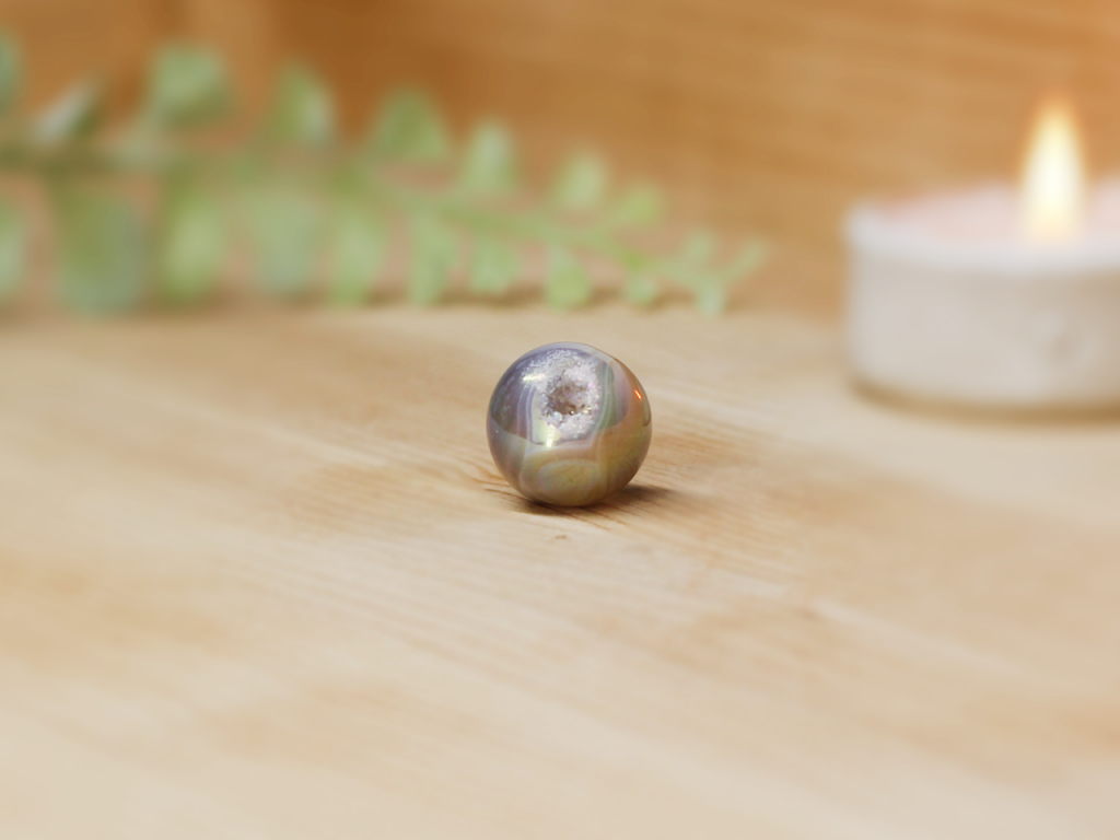Mini Druzy Agate Sphere At Surrender To Happiness