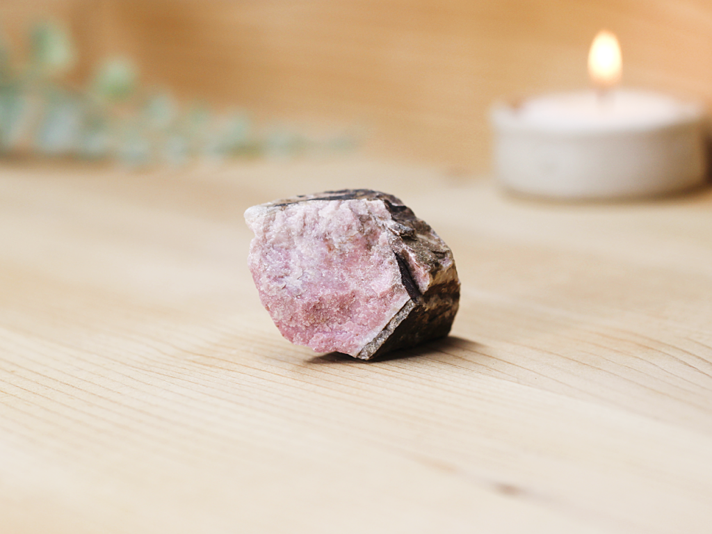rhodonite rough crystal for valentines day
