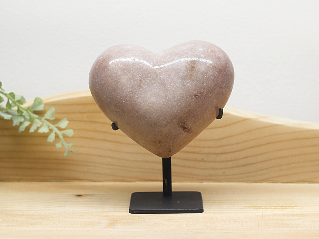 Pink Amethyst Heart On A Stand At Surrender To Happiness